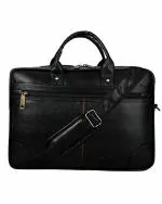 Hard Craft Black Vegan Leather Messenger Bag 15.6 inch
