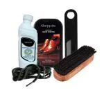 Sheppits Premium Shoe Shiner (Neutral), Shoe Cleaner (Natural), Shoe Brush, Shoe Horn (Black), & Formal Shoes Laces (Black) Combo | Shoe Care Kit