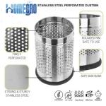HOMEGRO Perfect Stainless Steel Open Perforated Dustbin | Steel Dustbin for Home, Bedroom, Rooms, Office, Kitchen, Bathroom - Made in INDIA (18 Litre)
