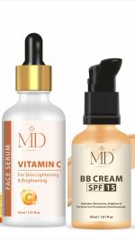 MD COSMETIC COMBO OF VITAMIN C FACE SERUM AND BB CREAM SPF 15 FOR ALL (PACK OF 2)