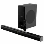 Portronics Pure Sound 104 100W Soundbar with Wired Subwoofer, Bass Blasted, Remote Control 100 W Bluetooth Soundbar (Black, 2.1 Channel)