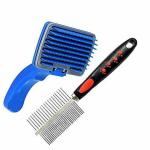 PAWWFECT - YOU LOVE, WE PAMPER 2 in 1 Pet Comb Pack Adjustable Dog/Puppy/Kitten/Cat Brush/Pet Comb for Grooming Cum Massager and Safety from Mites/Lice/Ticks Combo Pack of 2 Comb - Color May Vary