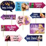 Festiko 10 Pieces Rapunzel Birthday Theme Photo Booth Props For Kids, Theme Birthday Party PhotoBooth Props And PhotoBooth Of Different Birthday Themes (Rapunzel Birthday Props)