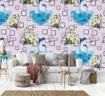 OREN EMPOWER Multicolor PVC Vinyl 3D Effect With Shades Of Blue Waterproof Wallpaper 45x330 cm