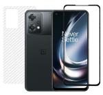 Hobbytronics OnePlus Nord Ce 2 Lite 5G Black Scratch Resistant, Anti Fingerprint with Bubble Proof, Tempered Glass and Back Screen Protector (18 x 10 x 1.5 cm) pack of 2