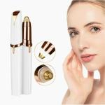 TLISMI Flawless Eyebrow Trimmer for Women USB Rechargeable, Painless, Portable Electric Shaver with Built-in LED Light Eyebrow Epilator for Eyebrows, Chin, Neck, Upper Lips & Face (White)
