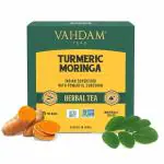 VAHDAM -Turmeric + Moringa Tea | 15 Moringa Herbal Tea Bags | USDA Certified Organic Moringa Tea | Herbal Tea |Green tea for weight loss