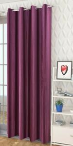 Parda Online Wine Long Crush Solid Eyelet Art Window Curtain 9ft, (Pack of 1)