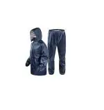 Auto Dean Rain Coat for Men 2 pcs Suit, Water Resistant Polyester Fabric Waterproof Bike Raincoat with Hood - Dark Blue (Size 28 to 34 inch waist)