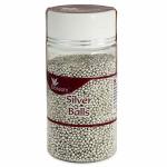 BLOSSOM Edible Silver Balls Sprinkles for Cake Decoration (Size- 0) 125 g