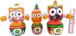 Real Craft Multicolor Wood Lord Jagannath,Balbhadra,Subhadra And Sudarshan Chakra