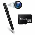 TECHNOVIEW Spy Hidden Camera Pen with Free 32GB Sd Card Spy Pen 1080P Full HD Video Audio Recording Indoor Outdoor Mini Cam for Home Security, Business & Learning | 2023 Version