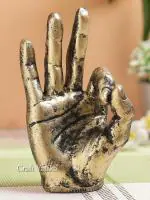CraftVatika Ok Sign Hand Finger Gesture Showpiece Statue for Home Decor Office Table Desk Decoration