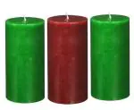 Sapi’S Green, Red Wax Highly Scented Smoke Less Pillar Candles (Set Of 3)