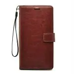 Clickaway Brown Faux Leather Flip Back Cover Case For Nokia 6.1 Plus