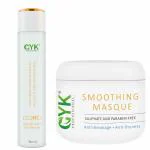 GYK PROFESSIONAL Hair Smoothing Shampoo (300 ml) + Smoothing Hair Masque (200 ml) Repairs Dry and Damaged Hair, Makes Hair Soft, Shiny And Smooth, With Keratin Proteins & Argan (Combo of 2)