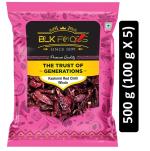 BLK Foods Select 500g Kashmiri Red Chilli Whole (Less Spicy | Natural Red Mirch) (5 X 100g)