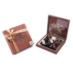 ZOROY LUXURY CHOCOLATE EID MUBARAK Ramadan Lotus Wood box with 9 Dates and Dry Fruit truffle chocolates