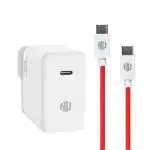 Nu Republic All-in-one 30W 6A With Type-C to Type-C Cable Supports All Fast Charging Technologies (White, Red, Cable Included)