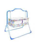 Vparents Newborn Baby Sleep Swing Cradle Jhula Palna Tottilu Crib Bassinet Cot - Months For Baby Boys And Girls Chunky (Blue) 111104 - Wood