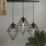 Homesake 3-Lights Linear Cluster Chandelier Hanging Classic Gem Pendant Light, Kitchen Area And Dining Room Light