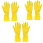 ETS Handpro Reusable Household Rubber Cleaning Gloves,Dishwashing Gloves, Kitchen Cleaning, Working, Painting, Gardening, Pet Care |3 Pair Multi Colot Gloves| (Large Size), Pack of 1