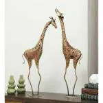 DecoCraft Iron Handmade Giraffe Animal set of 2 For Home Decor Table Decor Showpiece item (9x5x38)Inch