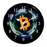 Babawill Bitcoin Ji Abs Plastic Wall Clock with Glass in Front