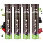 Vegan Greens Skin Radiance Japanese Glutathione with Hyaluronic Acid, Aloe Vera, Lycopene, Vitamin E & C, Grape Seed. For Skin Whitening, Glow & Hydration. (100 Effervescent Tablets, Lemon Ginger)