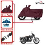 Aashtik mart Royal Enfield Classic Motorcycle Bike Scooty Cover Maroon Colour Water Resistant - UV Protection & Dust Proof Imported Fabric Quality,Sun Protection,Weather Bike - Scooty Two Wheeler Body Cover Royal Enfield Classic