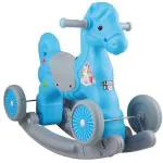 Clever Fox Blue Plastic 2 In 1 Baby Horse Rider And Rocker for Kids (1 to 5 Year)