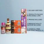 Prabhupriya Aastha (Energy boost Agarbatti, Dhoopbatti-Sai, Kapur (In Jar), Gulab Jal, Chandan Powder (In Jar), Itra) for Home (Pack of 7)