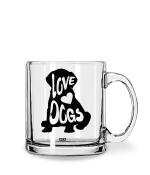 Whats Your Kick I Love Dogs Quotes Printed Clear Glass Coffee Mug 325 ML