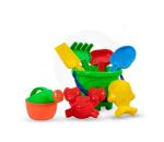 Beach Toy 8 Piece Set for Kids with Bucket(Green), 2 Sand Modul, 2 Tools & 1 Gardening Water Can / Sand Garden Made in India Pretend Role Play Set Children Learn Play Fun Toddler Kids Set