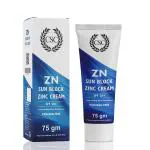 CSC ZN Sunblock Zinc Oxide Cream - SPF 50+ Broad Spectrum Sports Sunscreen (cricket, football, swimming, jogging, cycling, biking), Sweat & Water Resistant, Paraben Sulphate Free, 75g