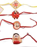 Kavim Kids Rakhi (Soft rubber Nobita and Motu 4 set kids Rakhi)