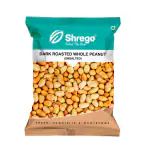 Shrego Dark Roasted Whole Peanut Unsalted, Healthy Snack, 360G (1x360G Vacuum Packed)