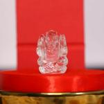 Crystal Divine Clear Quartz Crystal Pocket Ganesha Idol for Home Decor Items & Decorative Items Lord Ganesha Figurine Vastu Items Small Figurines Ganesha Statue for Good Luck Small Ganesh Murti