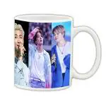 Mug Morning BTS Merch BTS Merch for Girls BTS Cup Mug Merchandise BTS Products Gifts for Girls Group Picture Design Ceramic Mug 325ml (White)