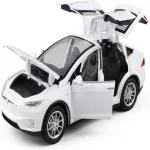 Ktrs Enterprise 1:24 Diecast Model Car For Tesla Model X Complete With Lights And Simulation Of Sound. This Decorative Alloy Mini Vehicle Is A Unique Gift For Your Loves Or Young