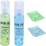 Sharp beak PERFUME Liquid Solution with Cloth to Clean Mobile/Laptop/TV Screen PACK OF 2 for Mobiles, Computers, Laptops, Gaming (2 PERFUME Cleaner Fluid Gel LCD Cleaning Kit GREEN & BLUE)