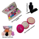 LADYEYE Fashion Makeup Kit with Compact Powder, Eyeshadow, Blender Puff & Liquid Eyeliner