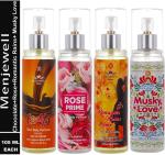 Menjewell Chocolate,Rose,Romantic Rains,Musky Love Perfume For Men & Women 420 ml