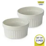 Urban Chef Ceramic Ramekin Bowls 2 Pcs - White