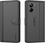 K KIVANO-SHIELD IT. LUXE Realme 10 Pro 5G Artisanal Leather Wallet Case with Card Holder for Men Women, Magnetic Flip Folio Cover with Stand RFID Blocking Cell Phone Case