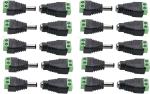 TAAPSEE (10 x Male + 10 x Female) 12V DC Power Connector 5.5mm x 2.1mm 24V Power Jack Socket for Led Strip CCTV Security Camera Cable Wire Ends 20Pcs Plug Barrel Adapter DC Female Connector Wire Connector (Black, Pack of 20)