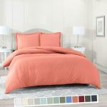 Home Designs Peach Microfiber Solid Duvet Cover 91 x 109 inch