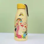 MiRiM Unicorn Printed Glass Water Bottle With Plastic Protection (pack of 1) 350 ml