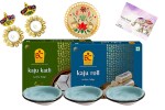 Rena Germany & Bhikharam Chandmal - Amalfi Scoop Shape Tray set x2 | Kaju Katli 225 Gm x1 | Kaju Roll 125 Gm x1 | Super Premium Gift
