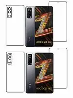 Vizio Vivo IQOO Z3 Transparent Tempered Glass Touch Sensitive and Scratch Resistant Front and Back Screen Protector with Wet and Dry Wipe (2 Back and 5 Front)